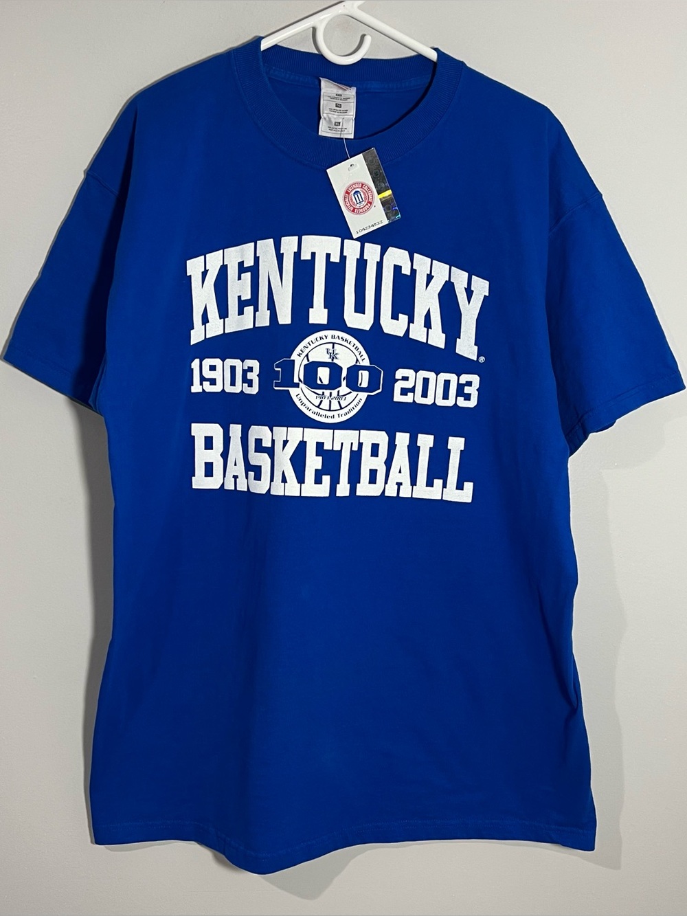 NEW Vintage 2003 Kentucky Wildcats Basketball 100 Years Blue T-Shirt Mens XL